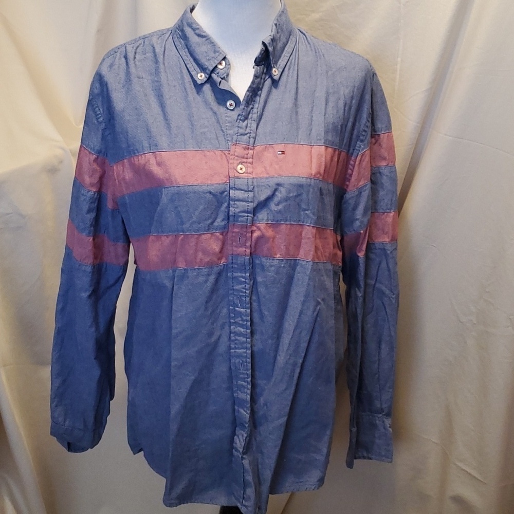 Tommy Hilfiger Men's Casual Button Up Shirt SZ LG
